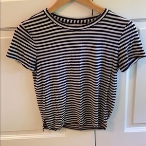 Navy and white cropped Aerie